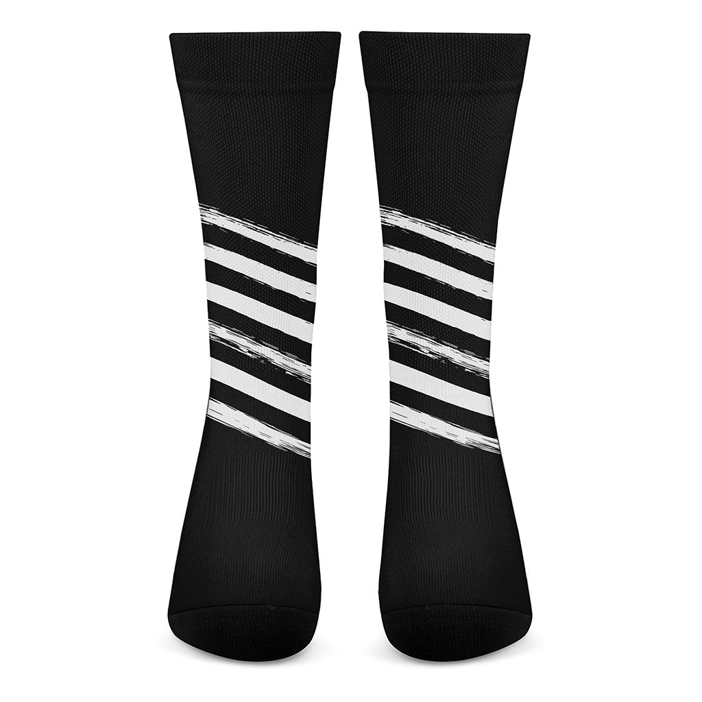 Black And White American Flag Print Crew Socks