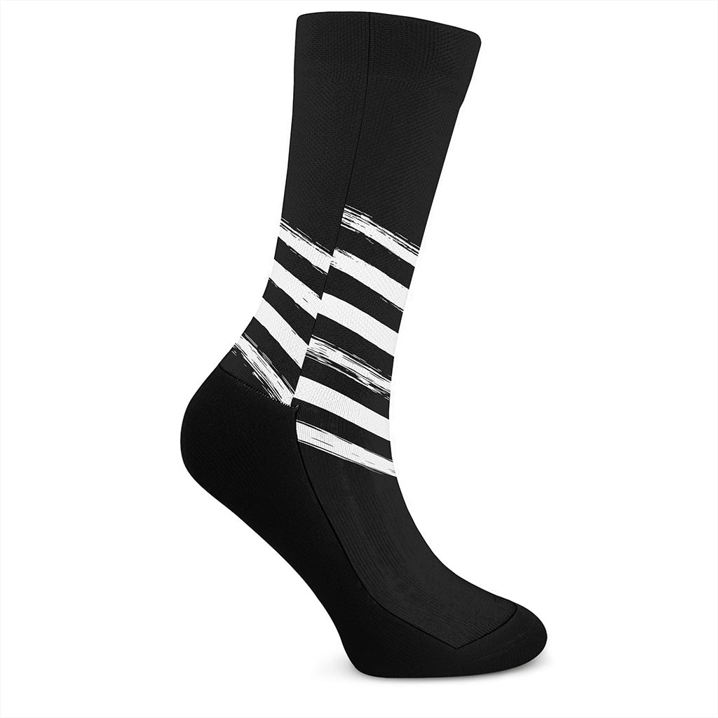 Black And White American Flag Print Crew Socks