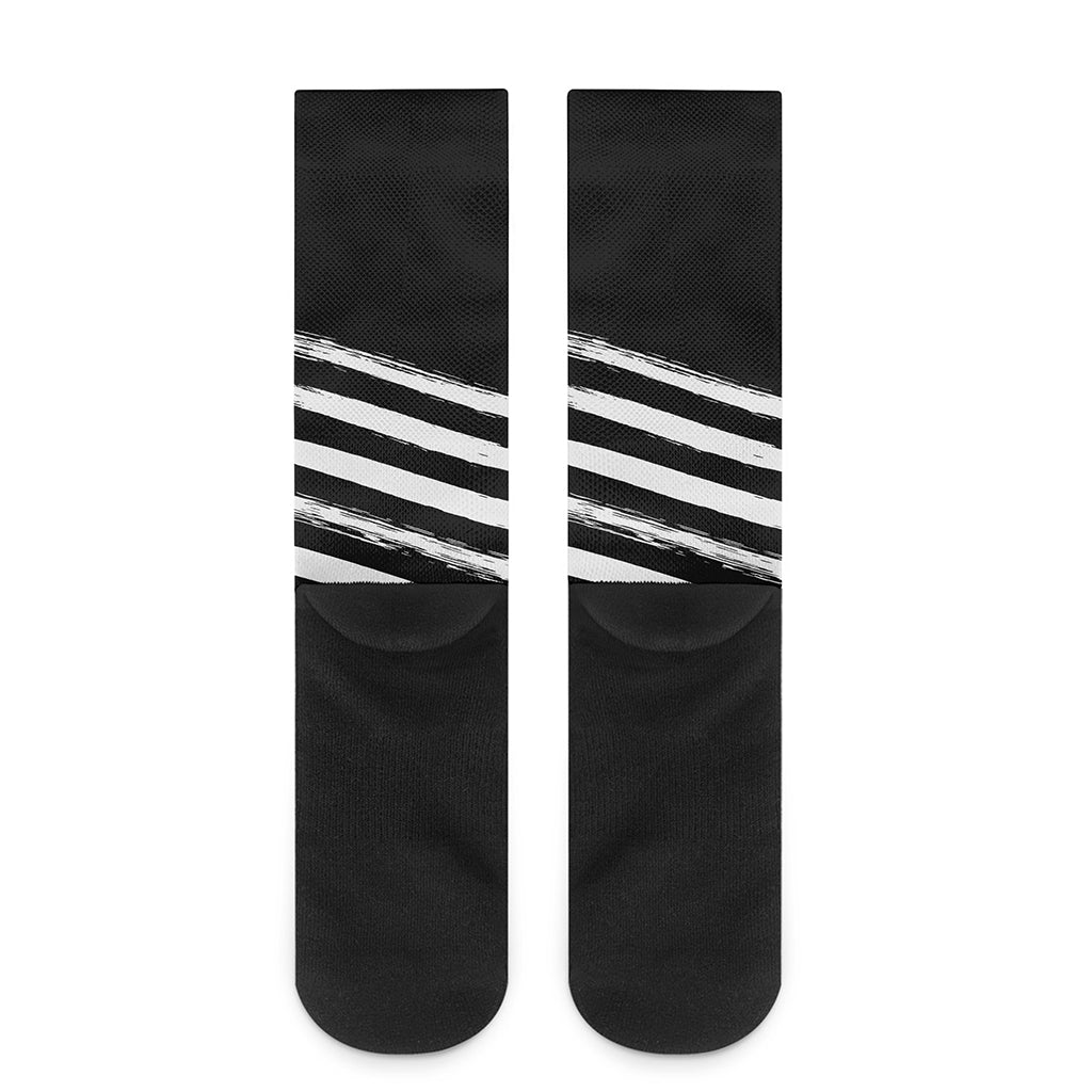 Black And White American Flag Print Crew Socks