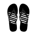 Black And White American Flag Print Flip Flops
