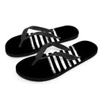 Black And White American Flag Print Flip Flops
