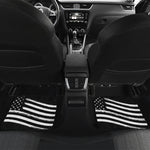 Black And White American Flag Print Front and Back Car Floor Mats