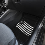Black And White American Flag Print Front and Back Car Floor Mats