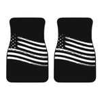 Black And White American Flag Print Front Car Floor Mats