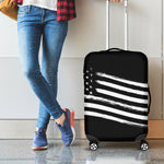 Black And White American Flag Print Luggage Cover