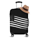 Black And White American Flag Print Luggage Cover