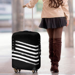 Black And White American Flag Print Luggage Cover