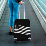 Black And White American Flag Print Luggage Cover