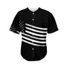 Black And White American Flag Print Men's Baseball Jersey