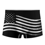 Black And White American Flag Print Men's Boxer Briefs