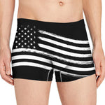 Black And White American Flag Print Men's Boxer Briefs