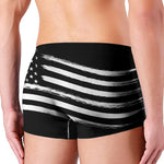Black And White American Flag Print Men's Boxer Briefs