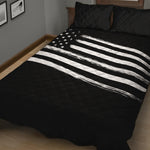 Black And White American Flag Print Quilt Bed Set