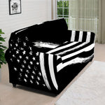 Black And White American Flag Print Sofa Cover
