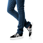 Black And White American Flag Print White Slip On Shoes