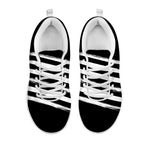 Black And White American Flag Print White Sneakers