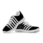 Black And White American Flag Print White Sneakers