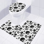 Black And White American Football Print 3 Piece Bath Mat Set