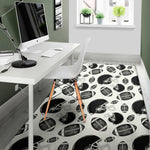 Black And White American Football Print Area Rug