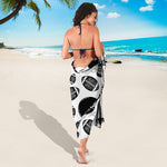 Black And White American Football Print Beach Sarong Wrap
