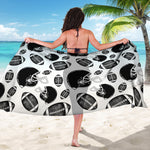 Black And White American Football Print Beach Sarong Wrap