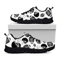 Black And White American Football Print Black Running Shoes