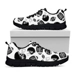 Black And White American Football Print Black Sneakers