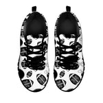Black And White American Football Print Black Sneakers