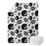 Black And White American Football Print Blanket