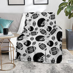 Black And White American Football Print Blanket