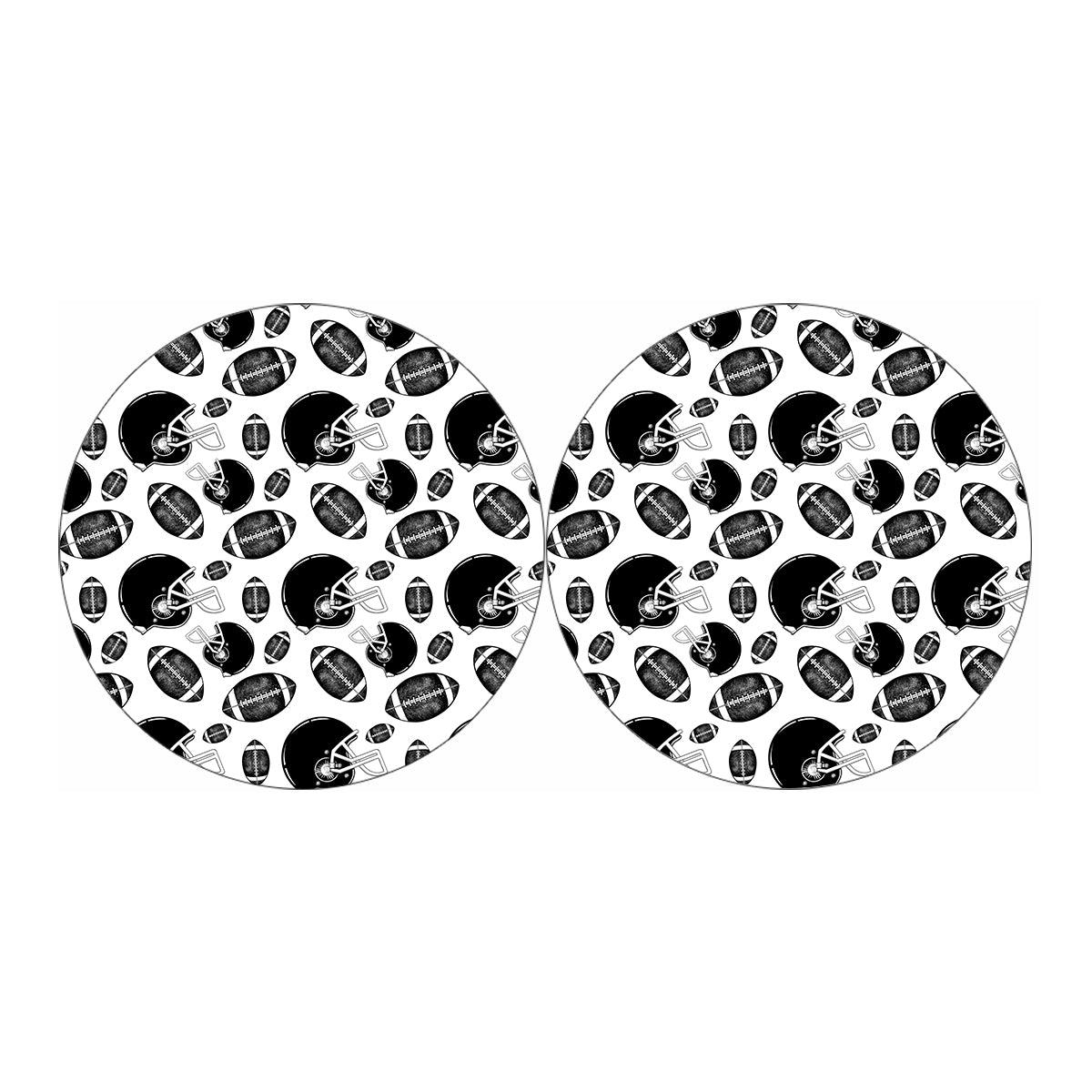Black And White American Football Print Car Coasters