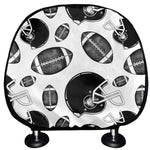 Black And White American Football Print Car Headrest Covers