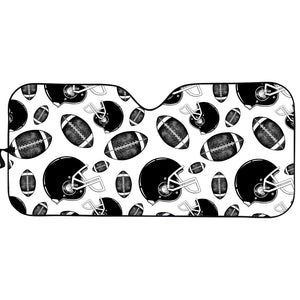 Black And White American Football Print Car Sun Shade