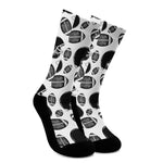 Black And White American Football Print Crew Socks