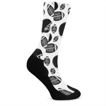 Black And White American Football Print Crew Socks