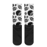 Black And White American Football Print Crew Socks