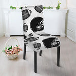 Black And White American Football Print Dining Chair Slipcover