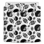 Black And White American Football Print Duvet Cover Bedding Set