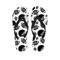 Black And White American Football Print Flip Flops