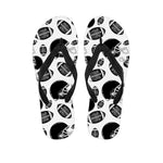 Black And White American Football Print Flip Flops