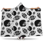 Black And White American Football Print Hooded Blanket