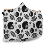 Black And White American Football Print Hooded Blanket