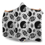 Black And White American Football Print Hooded Blanket