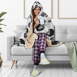 Black And White American Football Print Hooded Blanket