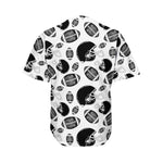 Black And White American Football Print Men's Baseball Jersey