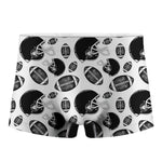 Black And White American Football Print Men's Boxer Briefs
