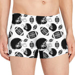 Black And White American Football Print Men's Boxer Briefs