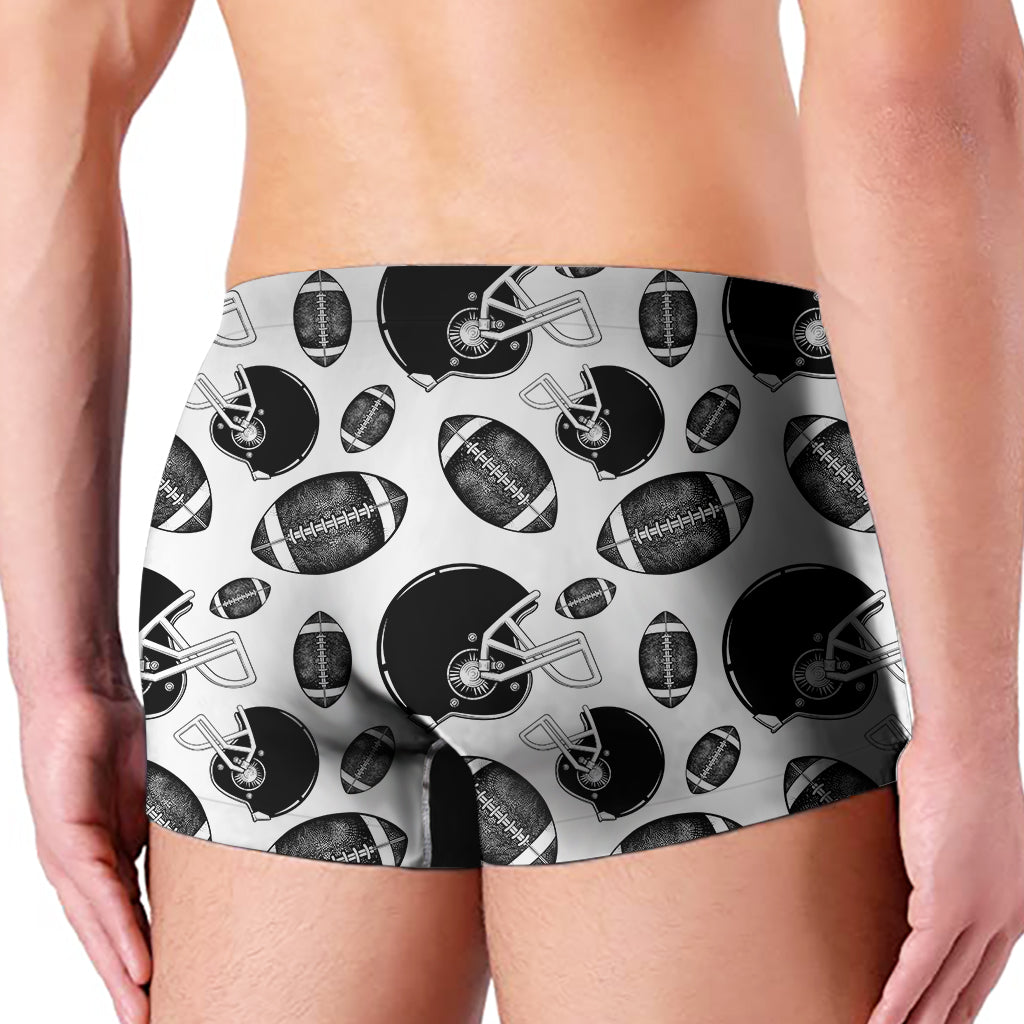 Black And White American Football Print Men's Boxer Briefs