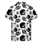 Black And White American Football Print Men's Short Sleeve Shirt