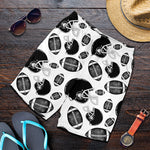 Black And White American Football Print Men's Shorts